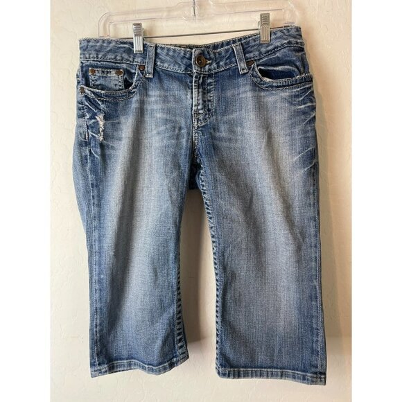 BKE Denim Sz 30 Starlite Bermuda Jean Short Flap Pockets Stretch - Picture 1 of 9